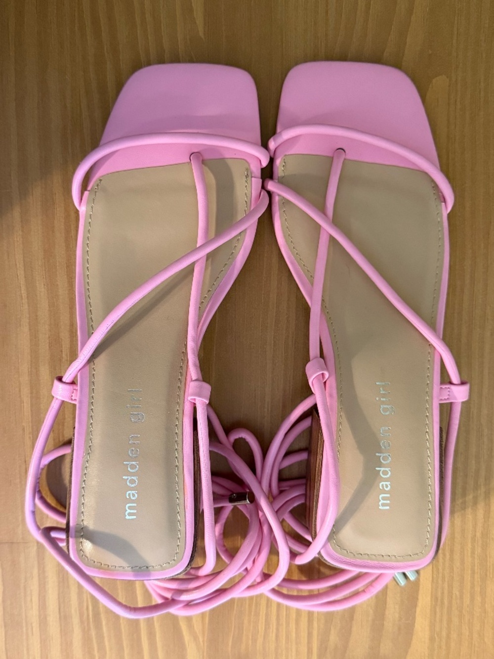 NWOT Madden Girl Pink Tie-Up Sandals